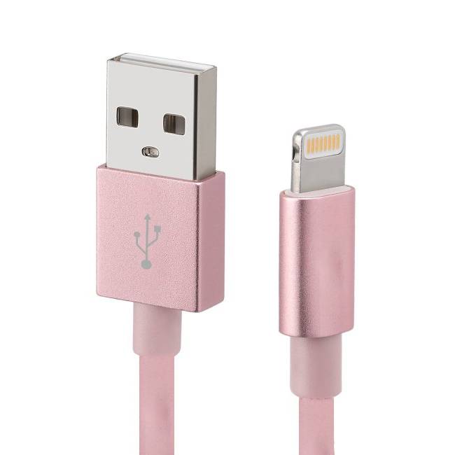 Cable USB A a LIGHTNING - color rosa. 1 metro de largo. Alta resistencia de materiales y carga rápida DB-G-USBLR Cable USB A a LIGHTNING - color rosa. 1 metro de largo. Alta resistencia de materiales y carga rápida DB-G-USBLR